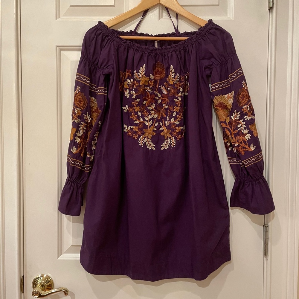 Free People plum off the shoulder dress. Small